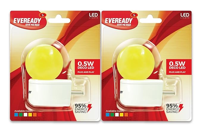 Eveready 0.5 Plug In Lamp Yellow (Pack of 2)