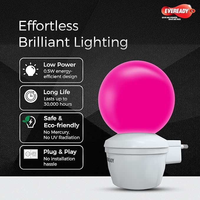 Eveready 0.5 Plug In Lamp Pink (Pack of 2)