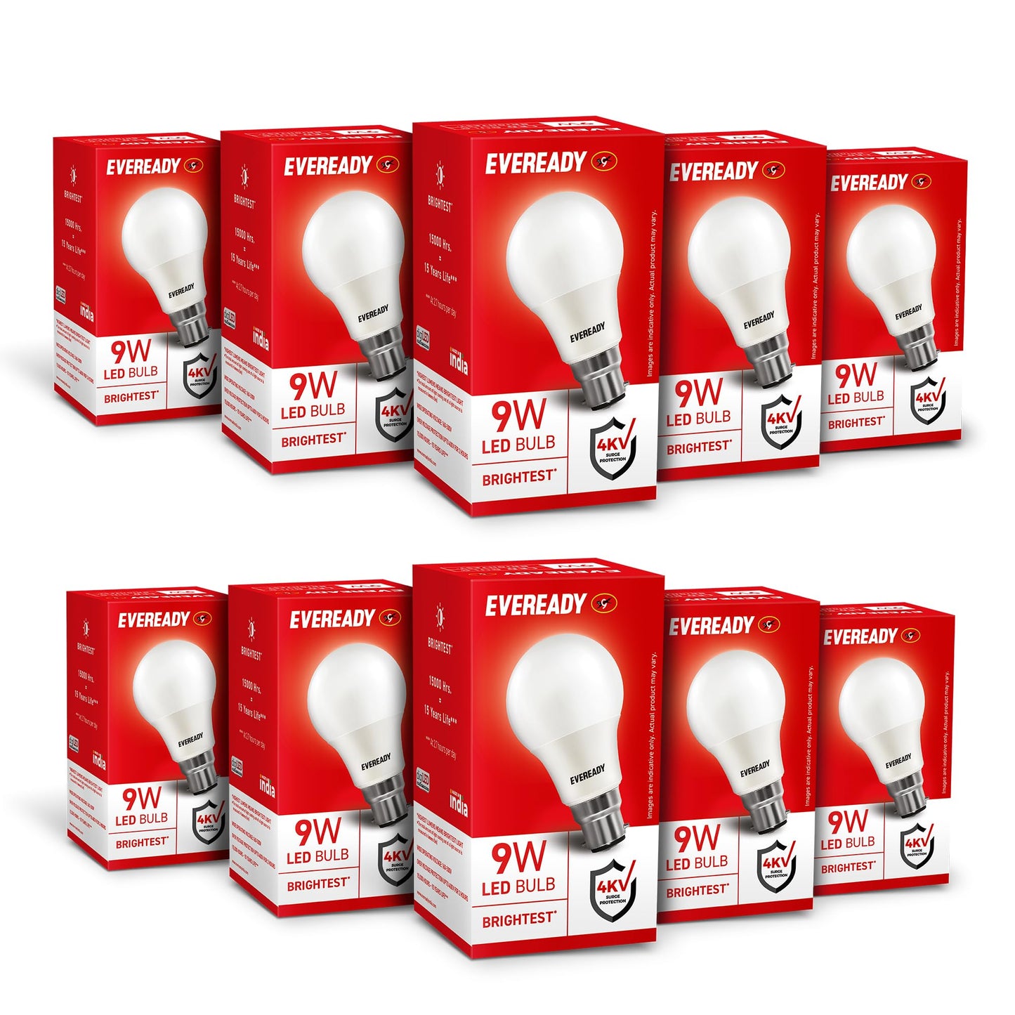 Eveready 9W LED Bulb B22 & E27 Cap | Cool White (6500K) Warm White (3000K)