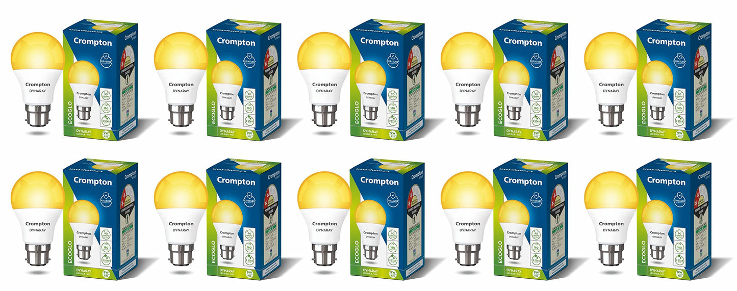Crompton Dyna Ray 9W LED Bulb B22 & E27 Cap | Cool Daylight (6500K) & Warm White (3000K)