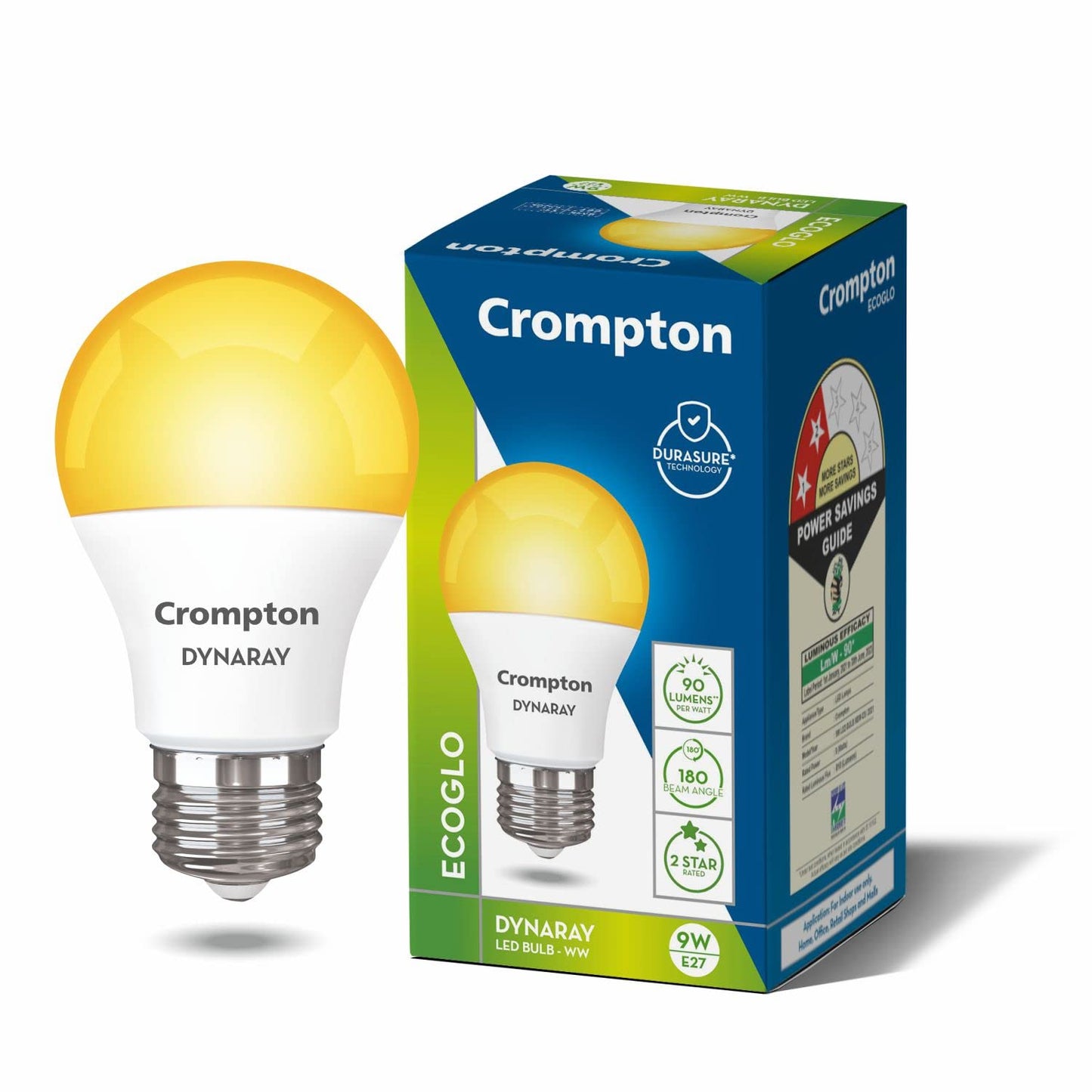 Crompton Dyna Ray 9W LED Bulb B22 & E27 Cap | Cool Daylight (6500K) & Warm White (3000K)